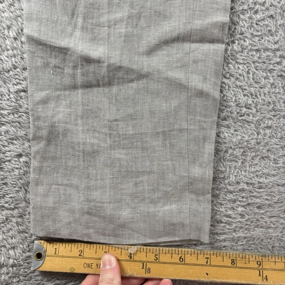 Bar 3 Slim Fit 100% Linen Pants Mens 30x30 Light Gray Chino Dress Pants Beach